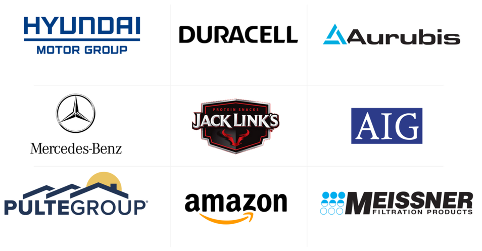 Logos from global brands showcasing of project announcements that Georgia Power Economic Development supported